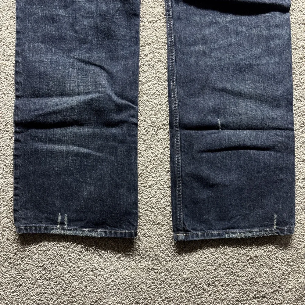 Cinch Cooper Men's 36x32 (38x32Measure) Dark Mid Distressed Bootcut‎ Denim Jeans